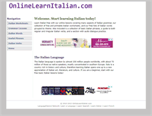 Tablet Screenshot of onlinelearnitalian.com